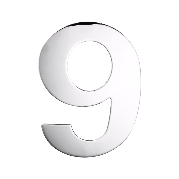 EZ205 9 - in polished stainless steel house number