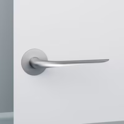 Coupe Lever Handle on Round Rose - Image 1