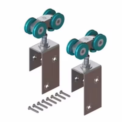 St. 250 - 4 Wheel Hanger With Apron For Timber Door - Pair