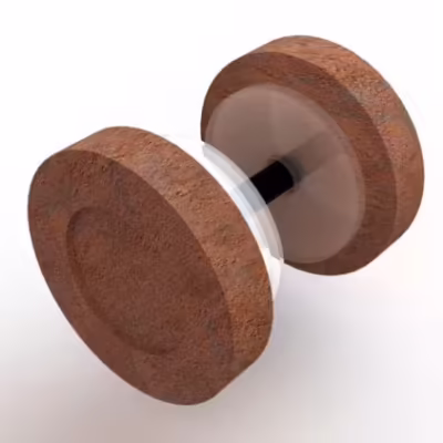 Round Flush Handle - Rust Finish