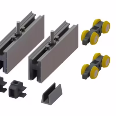 Straightaway G80 Glass Door Fittings Pack Silver Anodised - Image 1