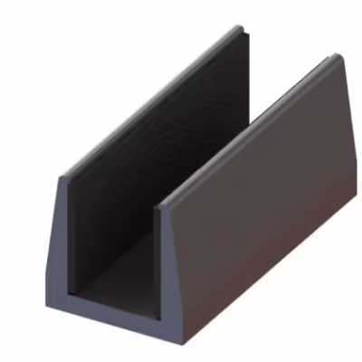 Glass Floor Guide, Silver Anodised Finish