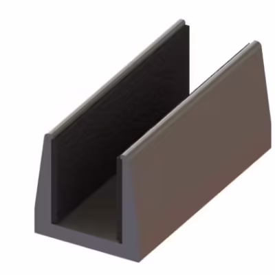 Glass Floor Guide, Satin Stainless Steel Finish