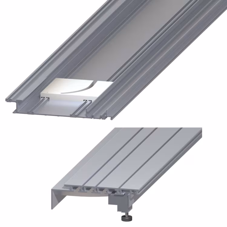 8-31 Flushslide Aluminium Top Track and Bottom Channel 3000mm