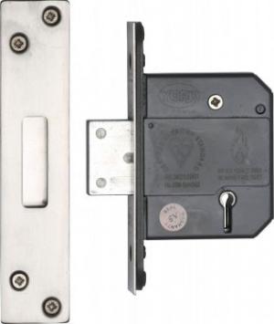 York British Standard 5 Lever Deadlock 3 Satin Chrome