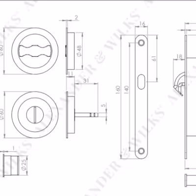 Sliding Door Lock Set - Radius - Image 8