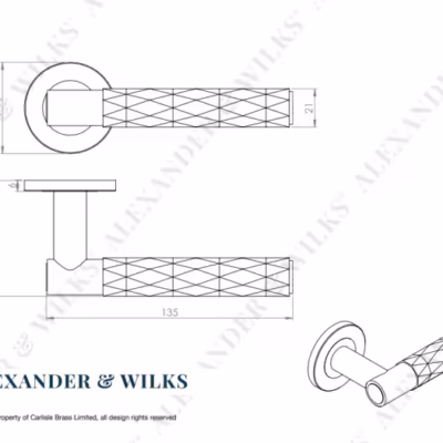 Diamond Cut Spitfire Lever on Round Rose - Image 7