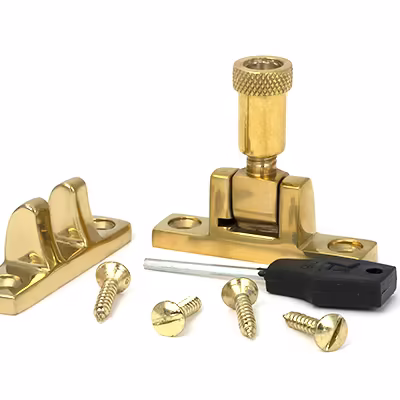 Polished Brass Brompton Brighton Fastener - Narrow (Square) - Image 4
