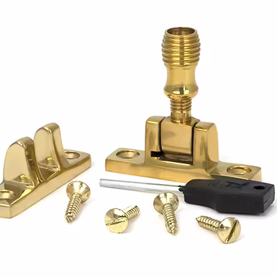 Polished Brass Beehive Brighton Fastener - Narrow (Square) - Image 4