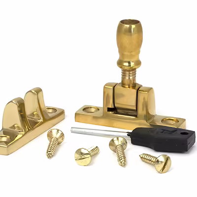 Polished Brass Mushroom Brighton Fastener - Narrow (Square) - Image 4