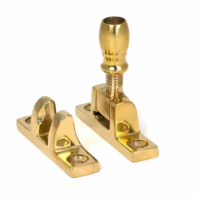 Polished Brass Mushroom Brighton Fastener - Narrow (Square)