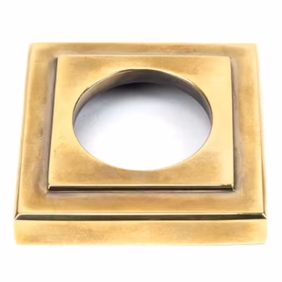 Aged Brass Hammered Newbury Lever on Rose Set (Square) - Image 5