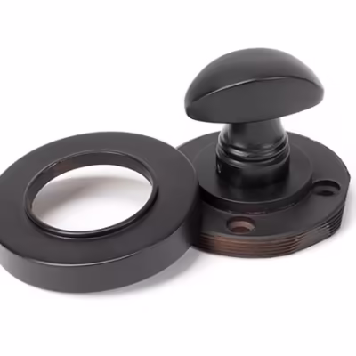 Aged Bronze Round Thumbturn Set (Plain) - Image 4