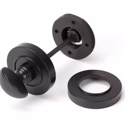 Aged Bronze Round Thumbturn Set (Plain) - Image 7