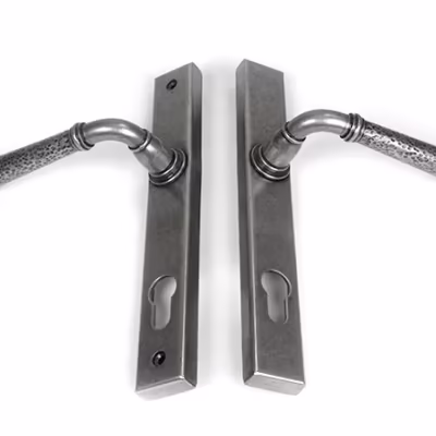 Pewter Hammered Newbury Slimline Espag. Lock Set - Image 4
