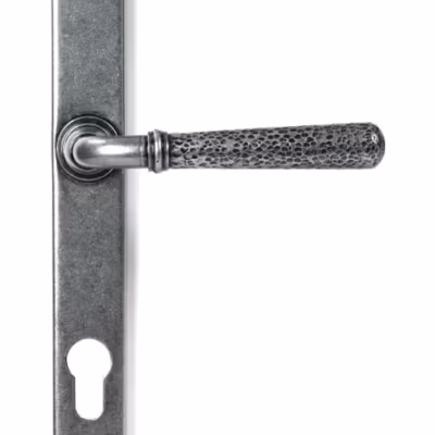 Pewter Hammered Newbury Slimline Espag. Lock Set