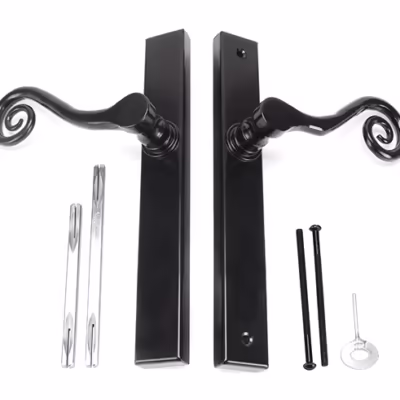Black Monkeytail Slimline Lever Espag. Latch Set - LH - Image 6