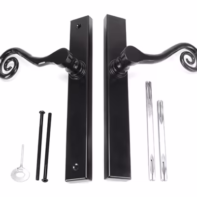 Black Monkeytail Slimline Lever Espag. Latch Set - RH - Image 6