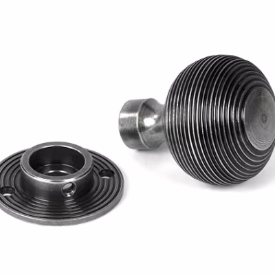 Pewter Heavy Beehive Mortice/Rim Knob Set - Image 4