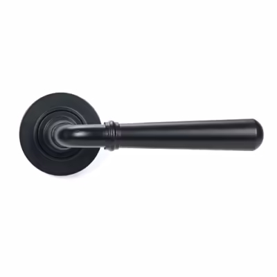 Matt Black Newbury Lever on Rose Set (Plain) - Image 3