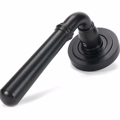Matt Black Newbury Lever on Rose Set (Art Deco) - Image 6