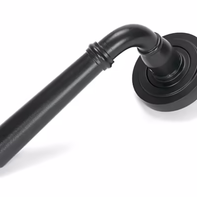 Matt Black Newbury Lever on Rose Set (Art Deco)