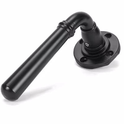 Matt Black Newbury Lever on Rose Set (Beehive) - Image 4