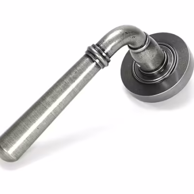 Pewter Newbury Lever on Rose Set (Plain)