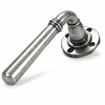 Pewter Newbury Lever on Rose Set (Art Deco) - Image 4
