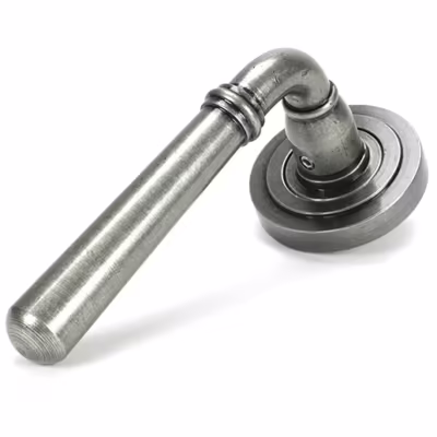 Pewter Newbury Lever on Rose Set (Art Deco) - Image 6