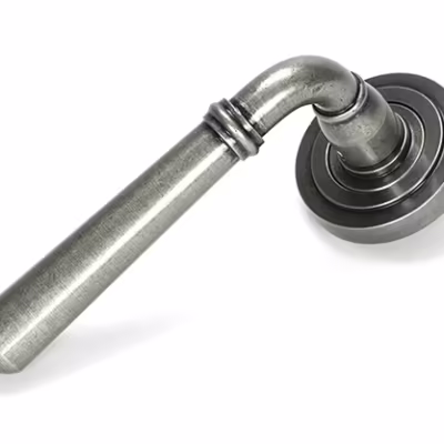Pewter Newbury Lever on Rose Set (Art Deco)