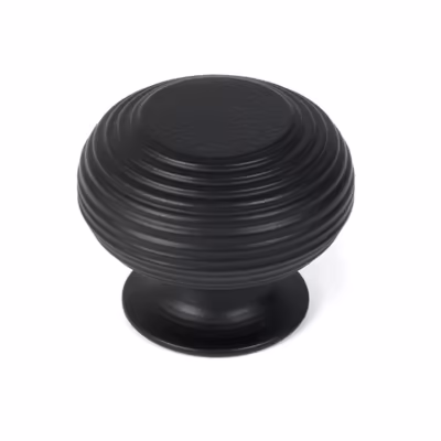 Matt Black Beehive Cabinet Knob 40mm