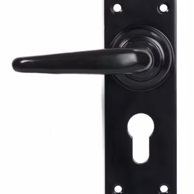 Black Oak Lever Euro Lock Set - Image 3