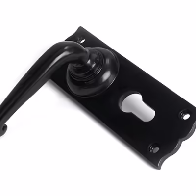 Black Oak Lever Euro Lock Set - Image 5