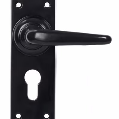 Black Oak Lever Euro Lock Set