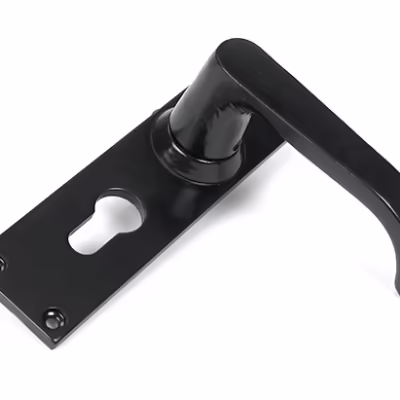 Black Deluxe Lever Euro Lock Set - Image 4