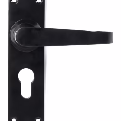 Black Deluxe Lever Euro Lock Set