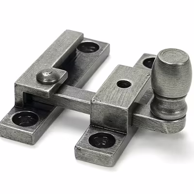 Pewter Mushroom Quadrant Fastener - Narrow