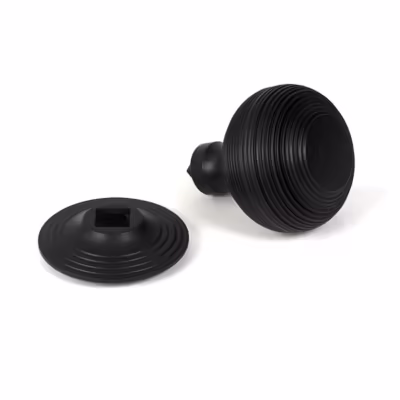 Matt Black Beehive Centre Door Knob - Image 5