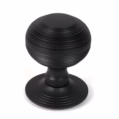 Matt Black Beehive Centre Door Knob