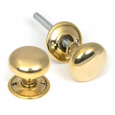 Aged Brass Mushroom Mortice/Rim Knob Set