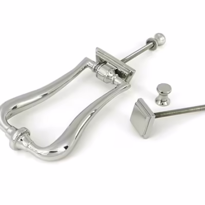 Polished Marine SS (316) Slimline Art Deco Door Knocker - Image 3