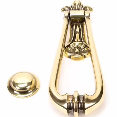 Aged Brass Loop Door Knocker - Image 4