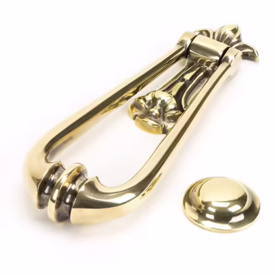 Aged Brass Loop Door Knocker - Image 1