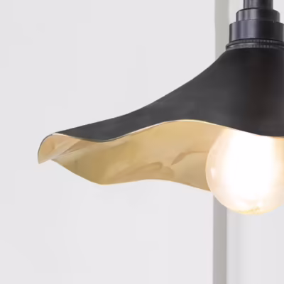 Smooth Brass Flora Wall Light in Elan Black - Image 4