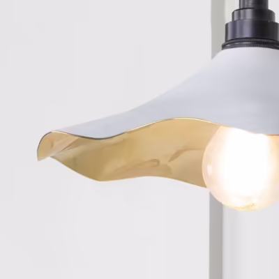 Smooth Brass Flora Wall Light in Flock - Image 4