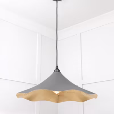 Smooth Brass Flora Pendant in Bluff - Image 4