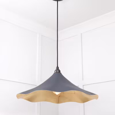 Smooth Brass Flora Pendant in Slate - Image 4