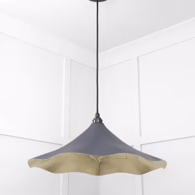 Smooth Brass Flora Pendant in Slate - Image 5