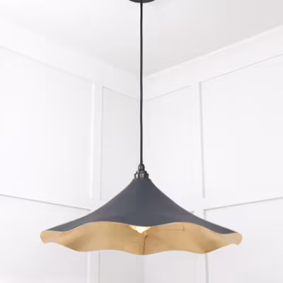 Smooth Brass Flora Pendant in Soot - Image 4